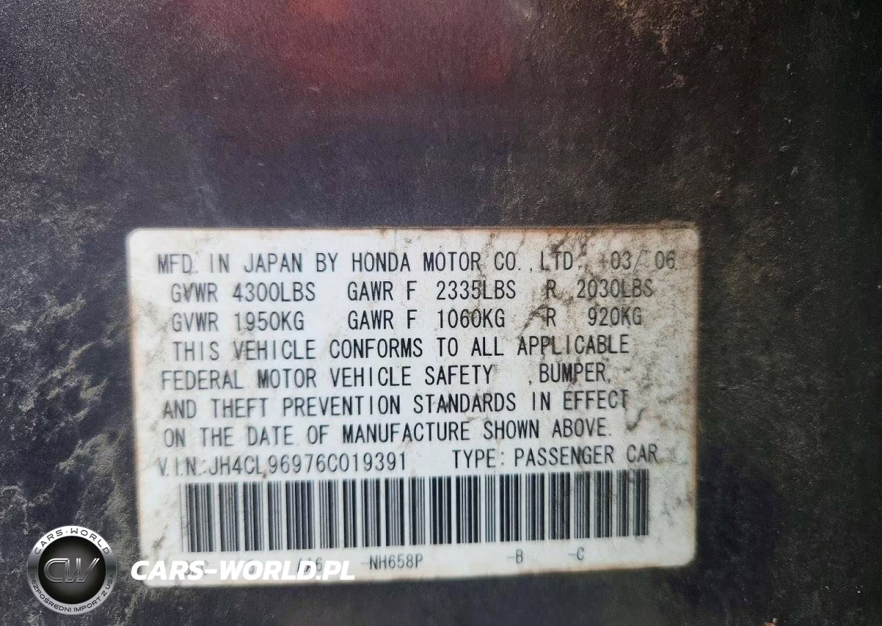 2006 Acura Tsx VIN:JH4CL96976C019391 - 12