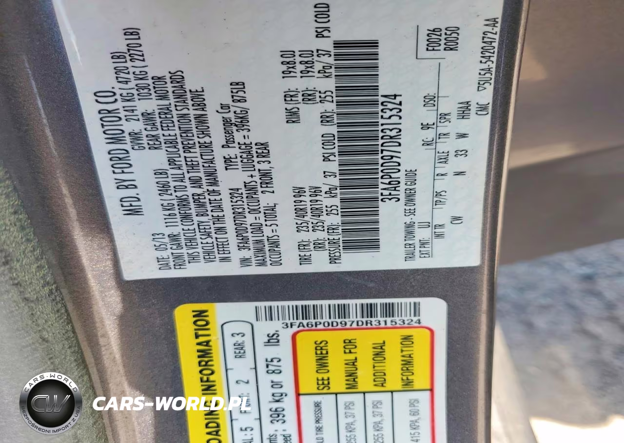 2013 Ford Fusion Titanium VIN:3FA6P0D97DR315324 - 12
