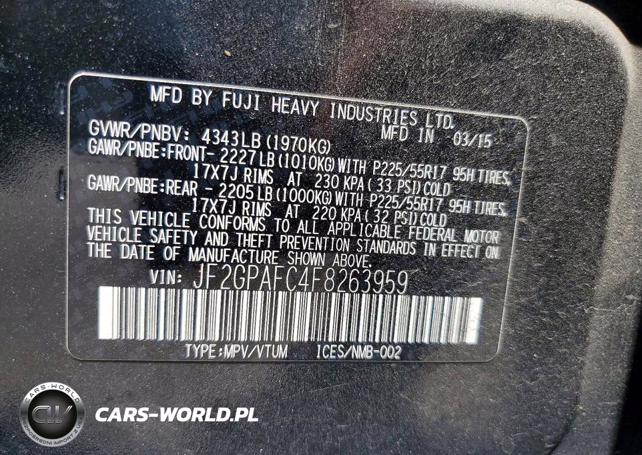 2015 Subaru Xv Crosstrek 2.0 Premium VIN:JF2GPAFC4F8263959 - 13