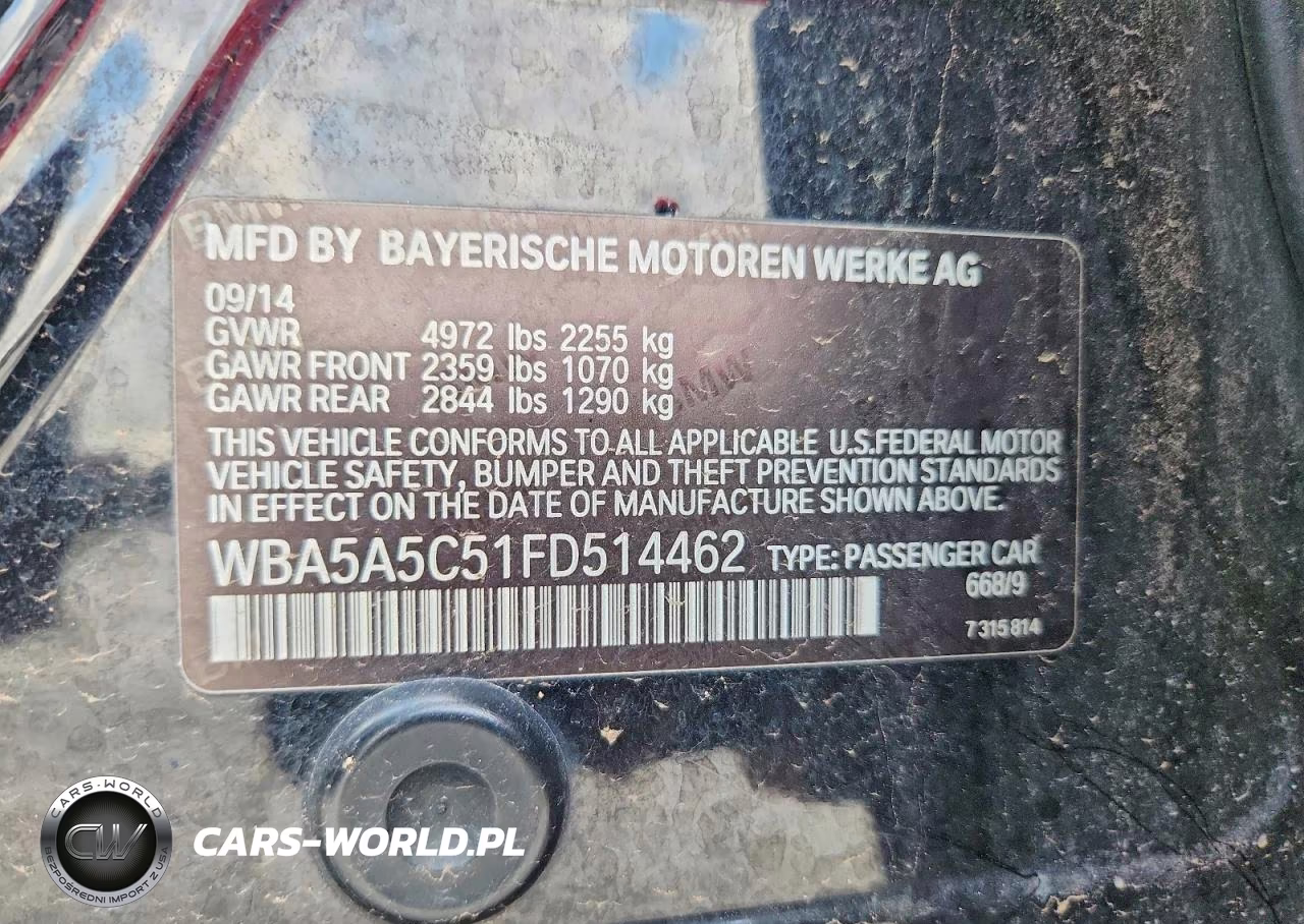 2015 BMW 528 I VIN:WBA5A5C51FD514462 - 12
