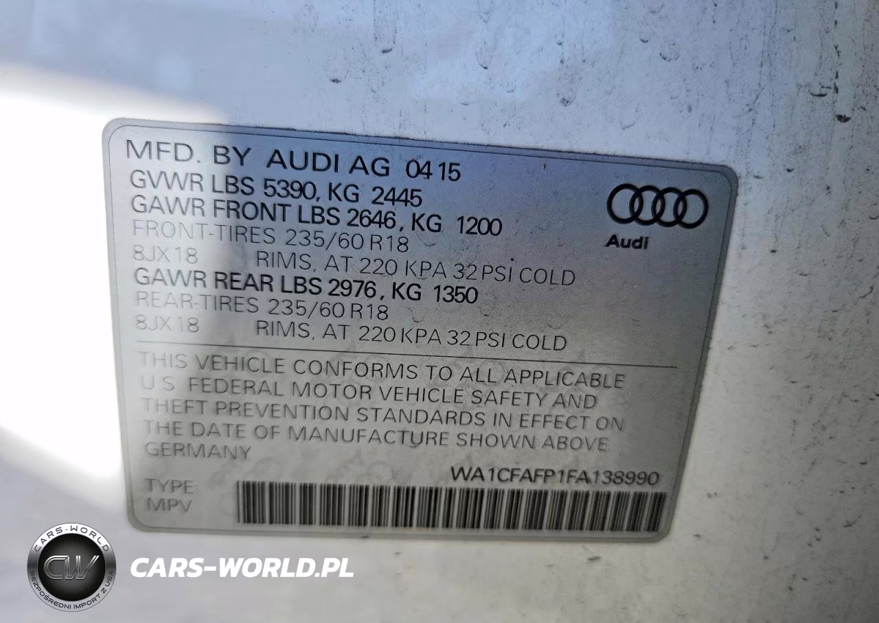 2015 Audi Q5 Premium VIN:WA1CFAFP1FA138990 - 13