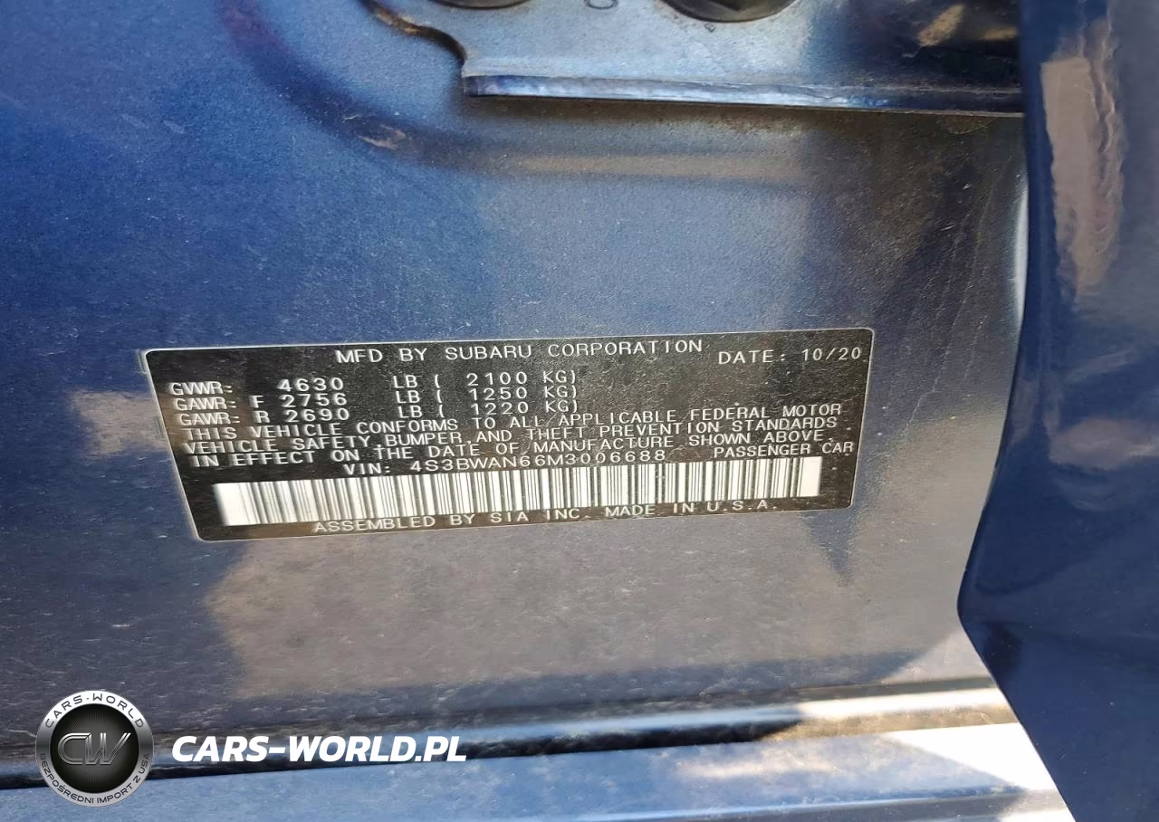 2021 Subaru Legacy Limited VIN:4S3BWAN66M3006688 - 12