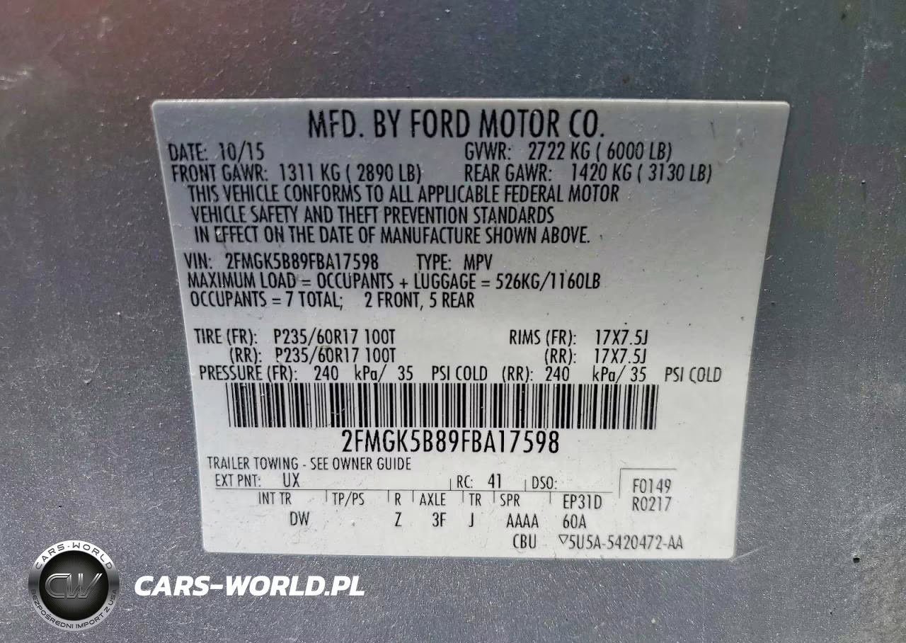 2015 Ford Flex Se VIN:2FMGK5B89FBA17598 - 13