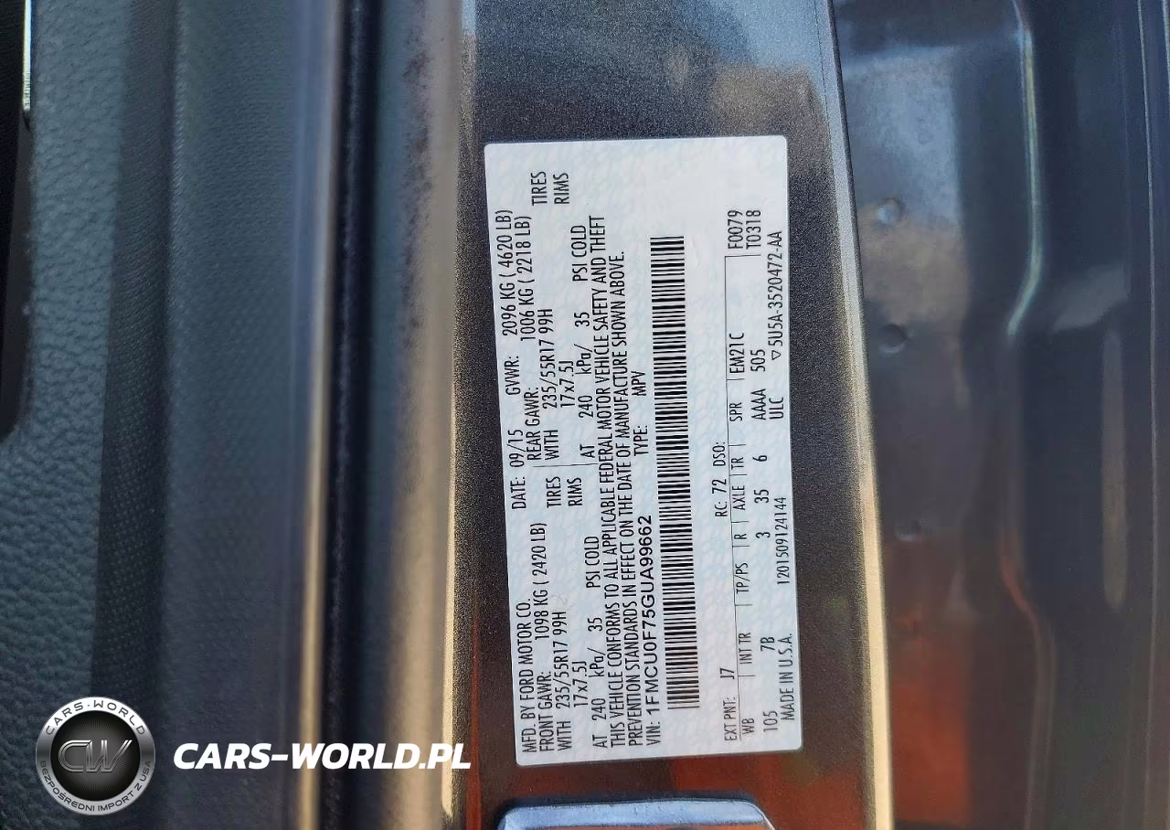 2016 Ford Escape S VIN:1FMCU0F75GUA99662 - 12