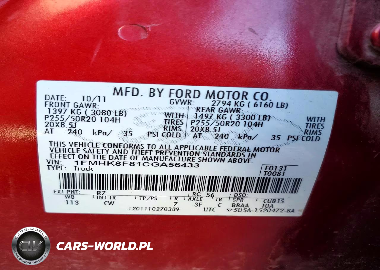 2012 Ford Explorer Limited VIN:1FMHK8F81CGA56433 - 13