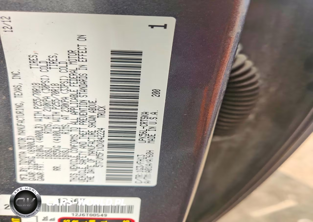 2013 Toyota Tundra Double Cab Sr5 VIN:5TFUM5F1XDX042224 - 12