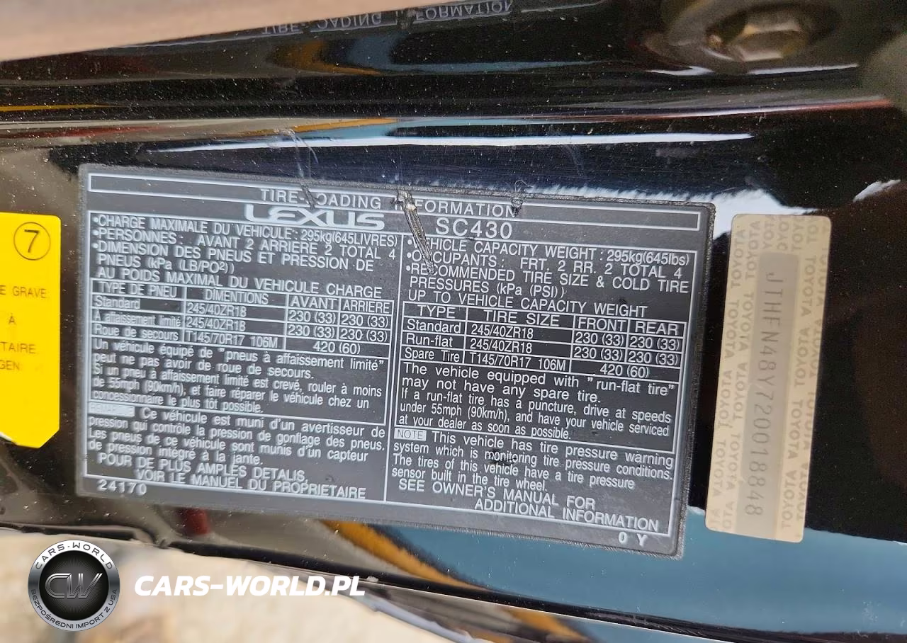 2002 Lexus Sc 430 VIN:JTHFN48Y720018848 - 12