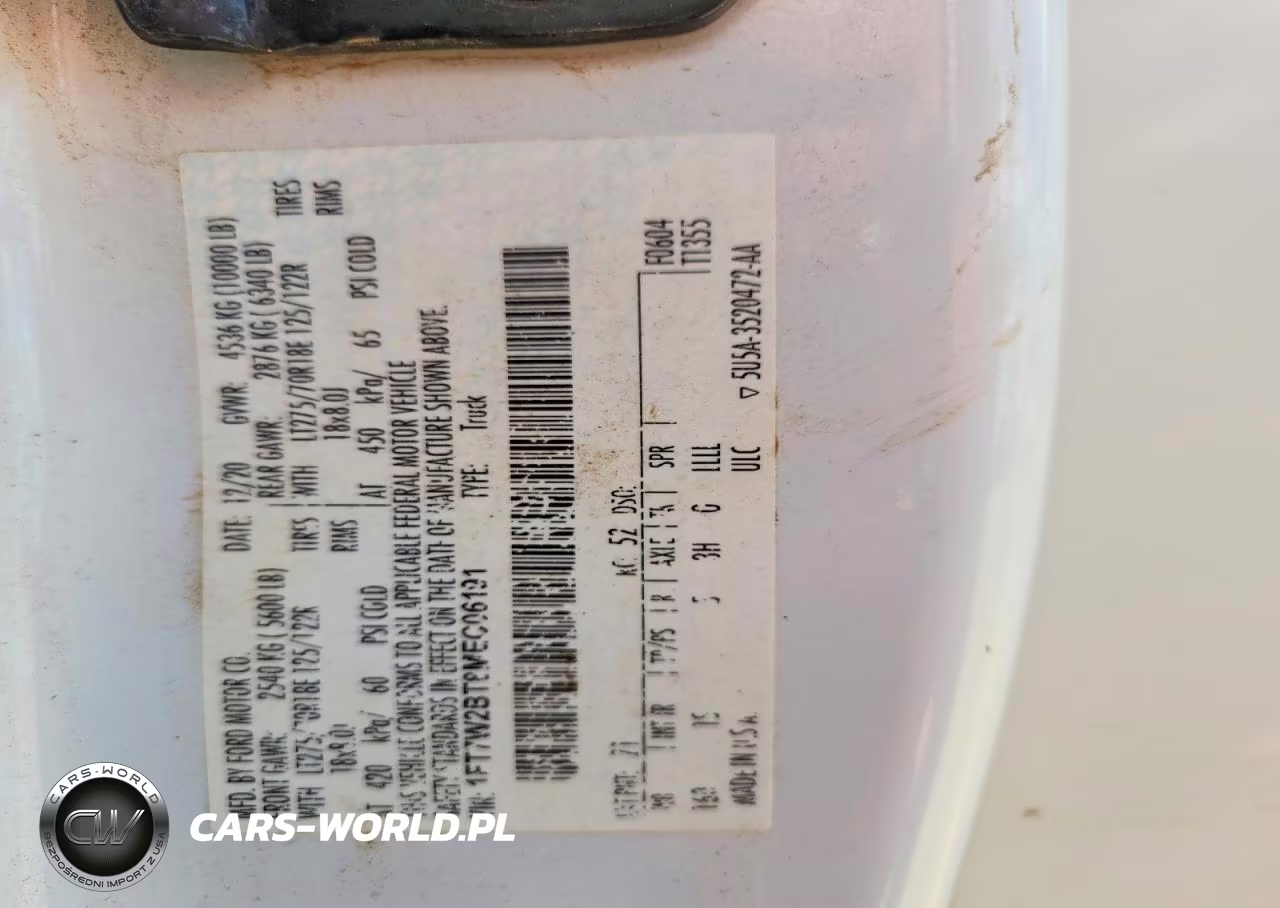 2021 Ford F250 Super Duty VIN:1FT7W2BT8MEC06191 - 12