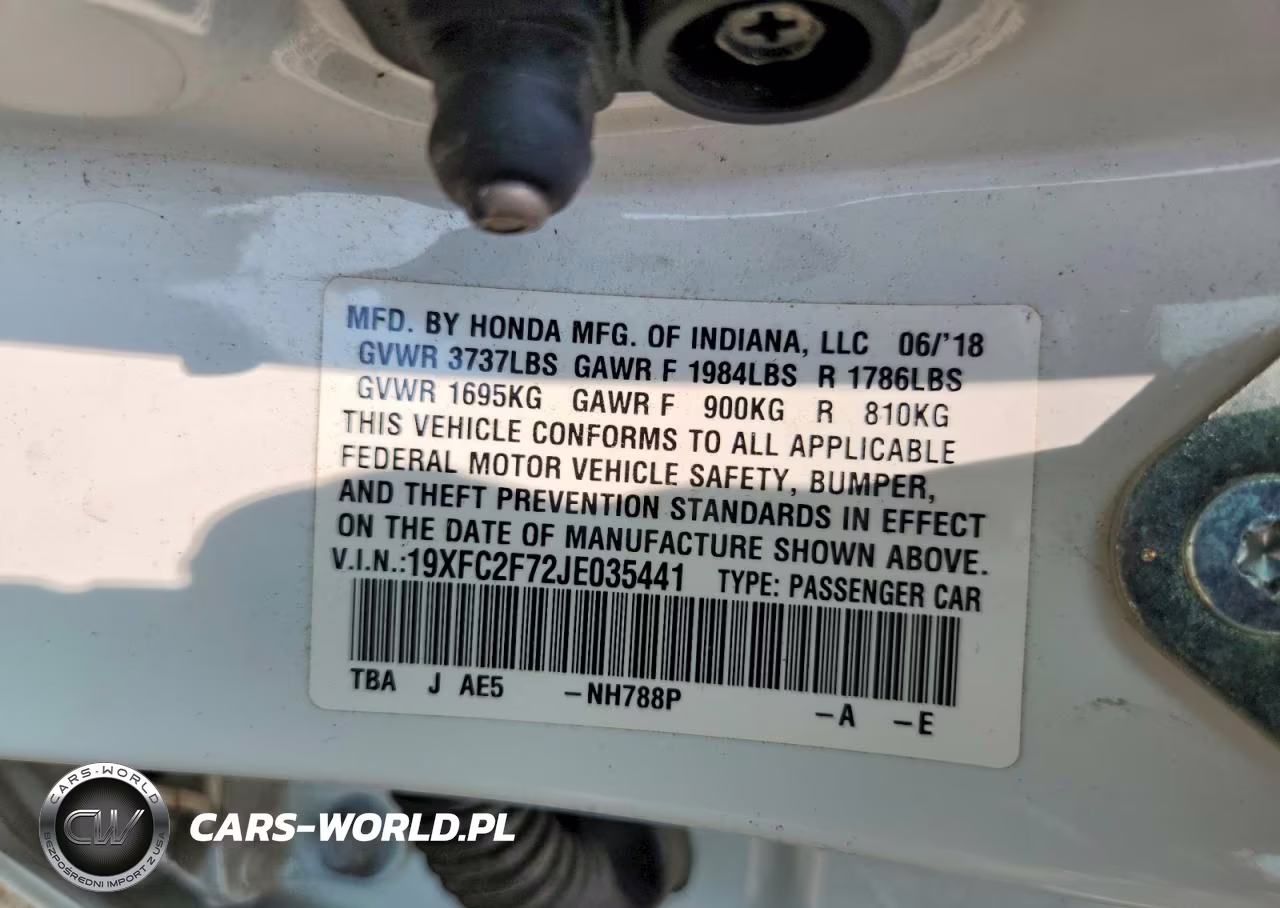 2018 Honda Civic Ex VIN:19XFC2F72JE035441 - 13