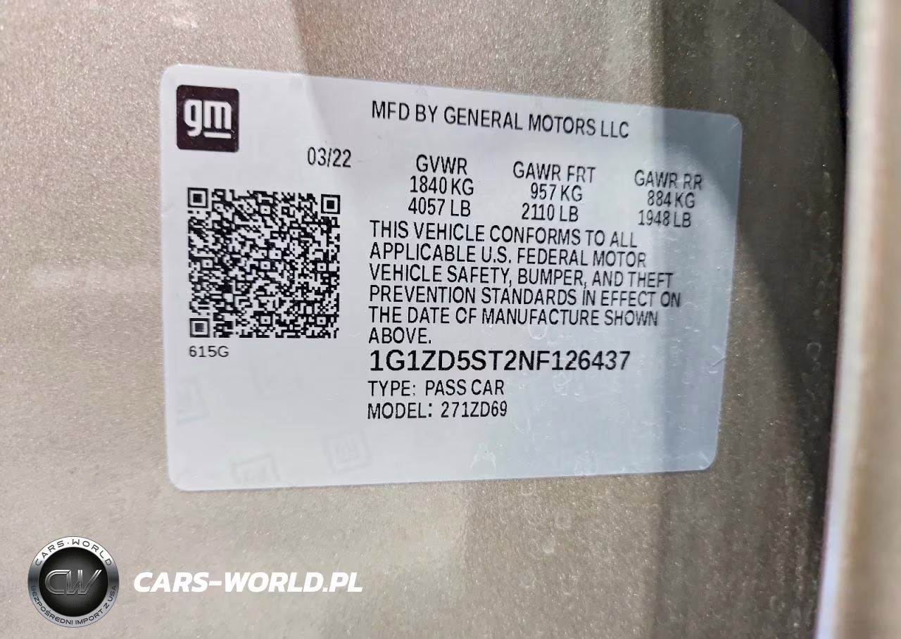2022 Chevrolet Malibu Lt VIN:1G1ZD5ST2NF126437 - 12