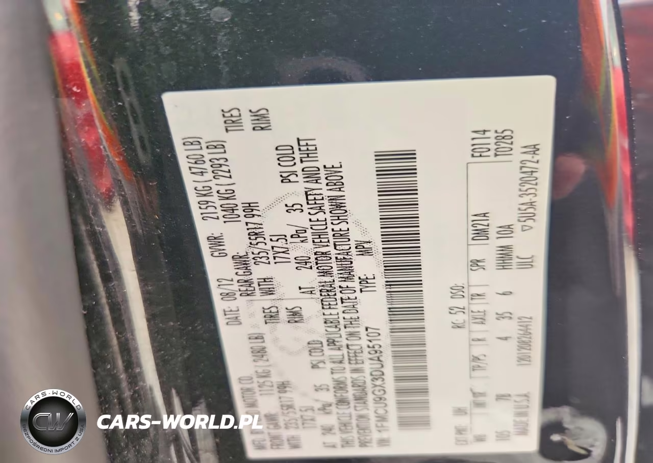 2013 Ford Escape Se VIN:1FMCU9GX3DUA95107 - 12