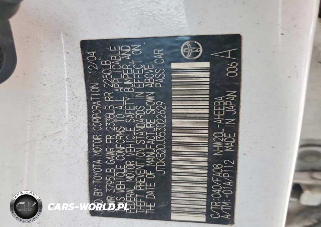 2005 Toyota Prius Base VIN:JTDKB20U353022629 - 12