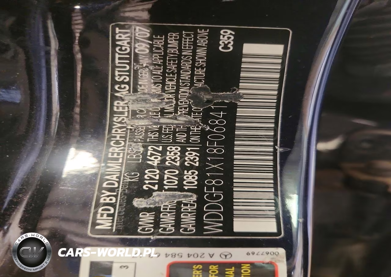 2008 Mercedes-Benz C 300 4Matic VIN:WDDGF81X18F068412 - 12