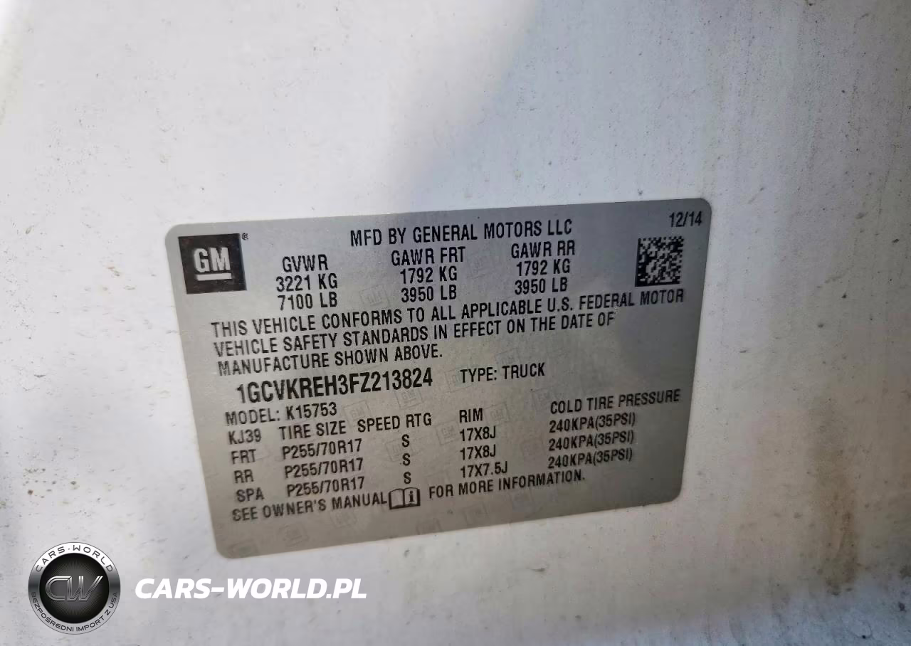 2015 Chevrolet Silverado K1500 Lt VIN:1GCVKREH3FZ213824 - 12