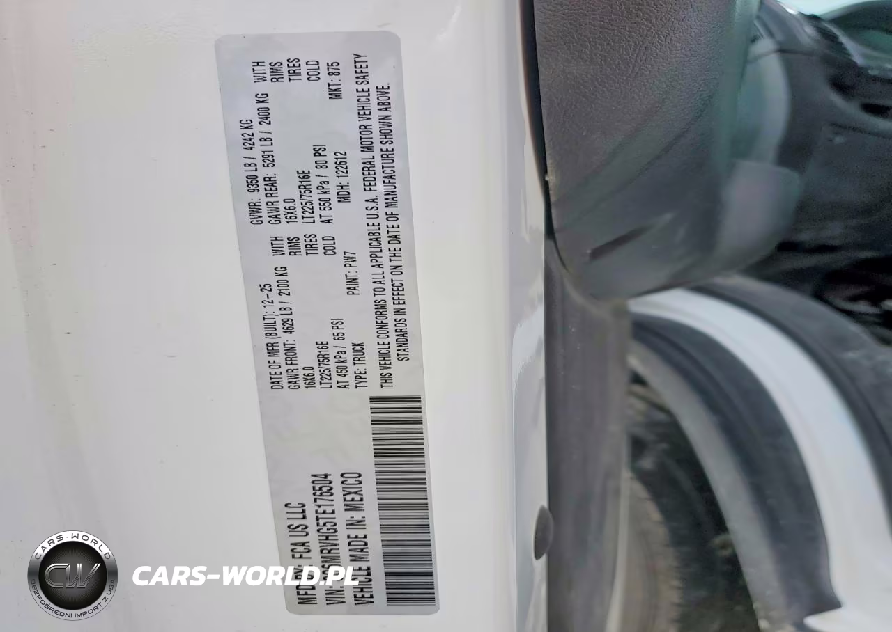 2026 Ram Promaster 3500 Delivery Van VIN:3C6MRVHG5TE176504 - 13