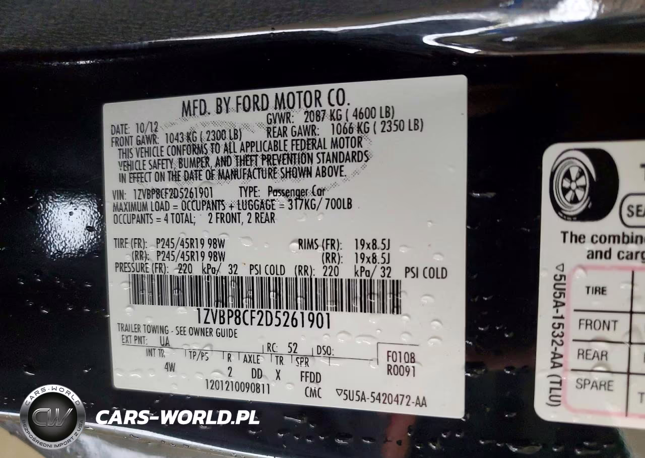 2013 Ford Mustang Gt VIN:1ZVBP8CF2D5261901 - 12