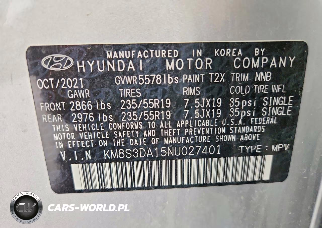 2022 Hyundai Santa Fe Sel Premium VIN:KM8S3DA15NU027401 - 14