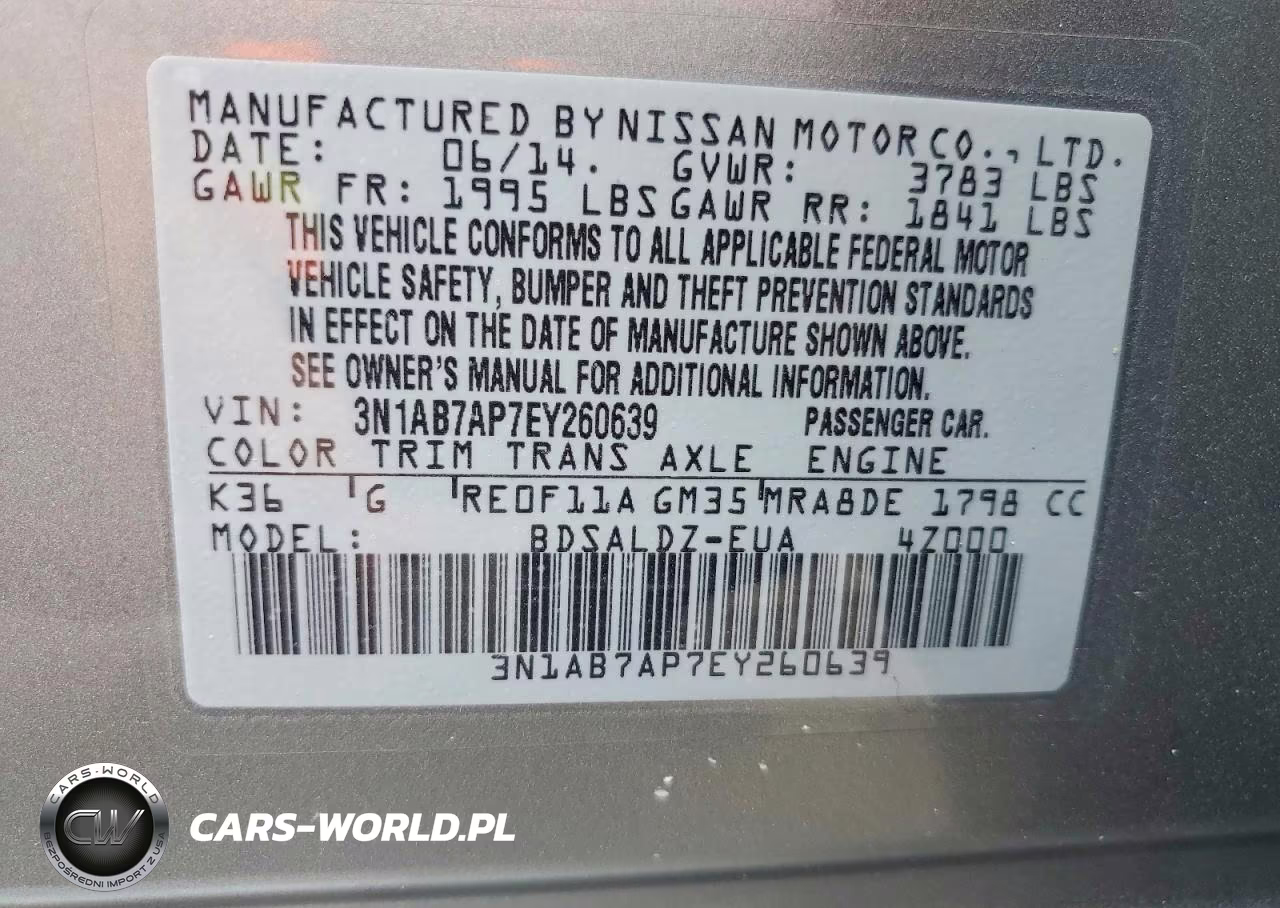 2014 Nissan Sentra Sv VIN:3N1AB7AP7EY260639 - 12