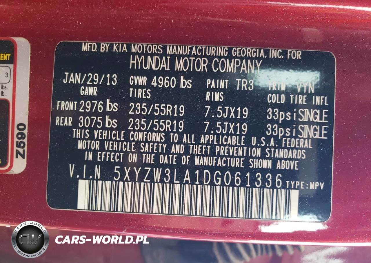 2013 Hyundai Santa Fe Sport 2.0T VIN:5XYZW3LA1DG061336 - 13