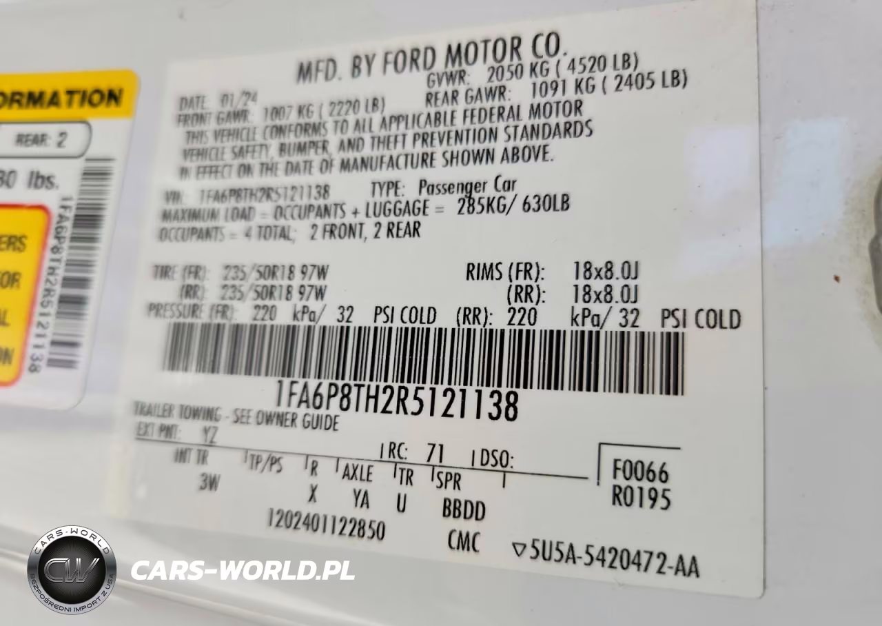 2024 Ford Mustang VIN:1FA6P8TH2R5121138 - 12