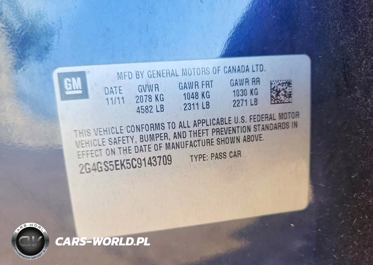 2012 Buick Regal Premium VIN:2G4GS5EK5C9143709 - 12