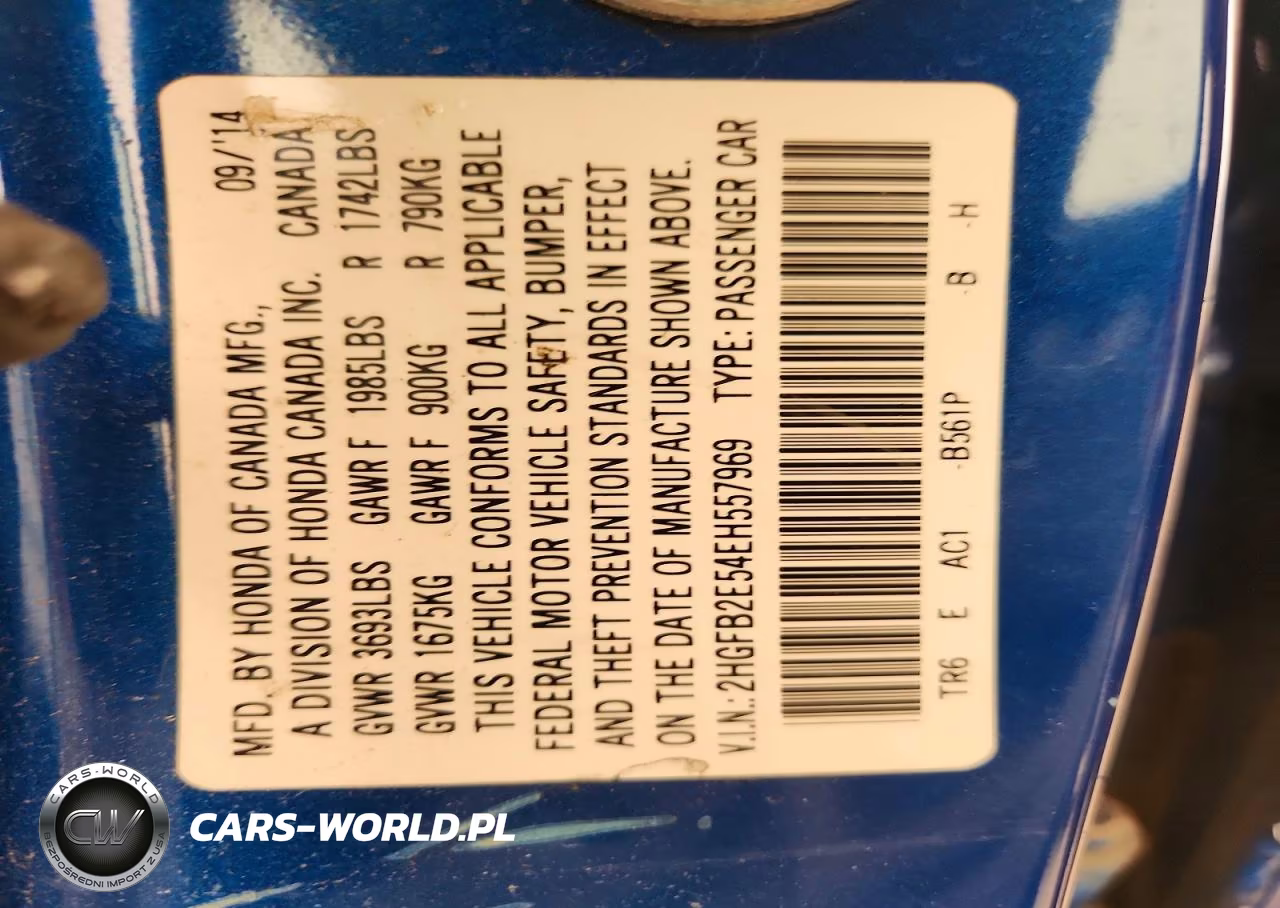 2014 Honda Civic Lx VIN:2HGFB2E54EH557969 - 12