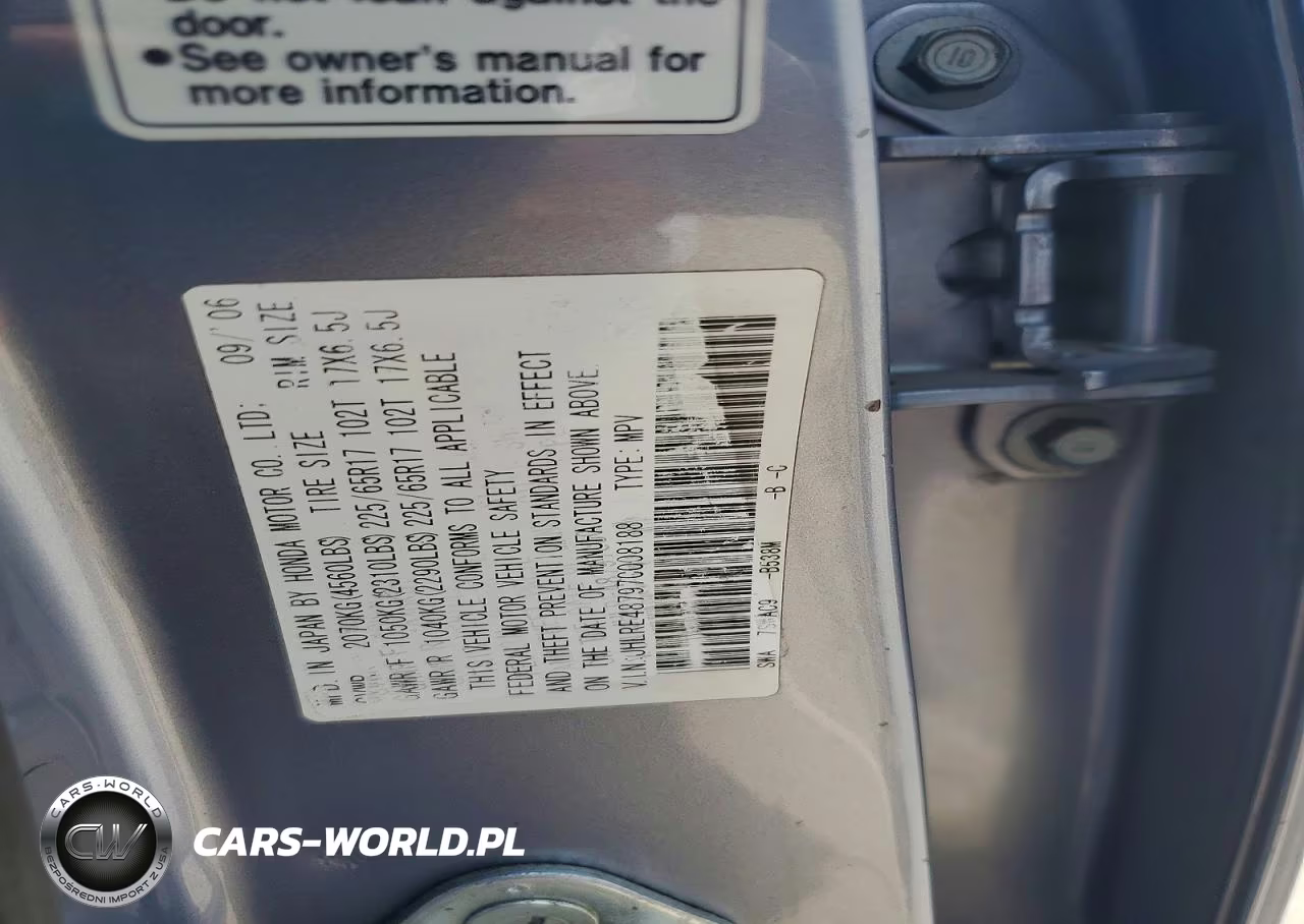 2007 Honda Cr-V Exl VIN:JHLRE48797C008188 - 13