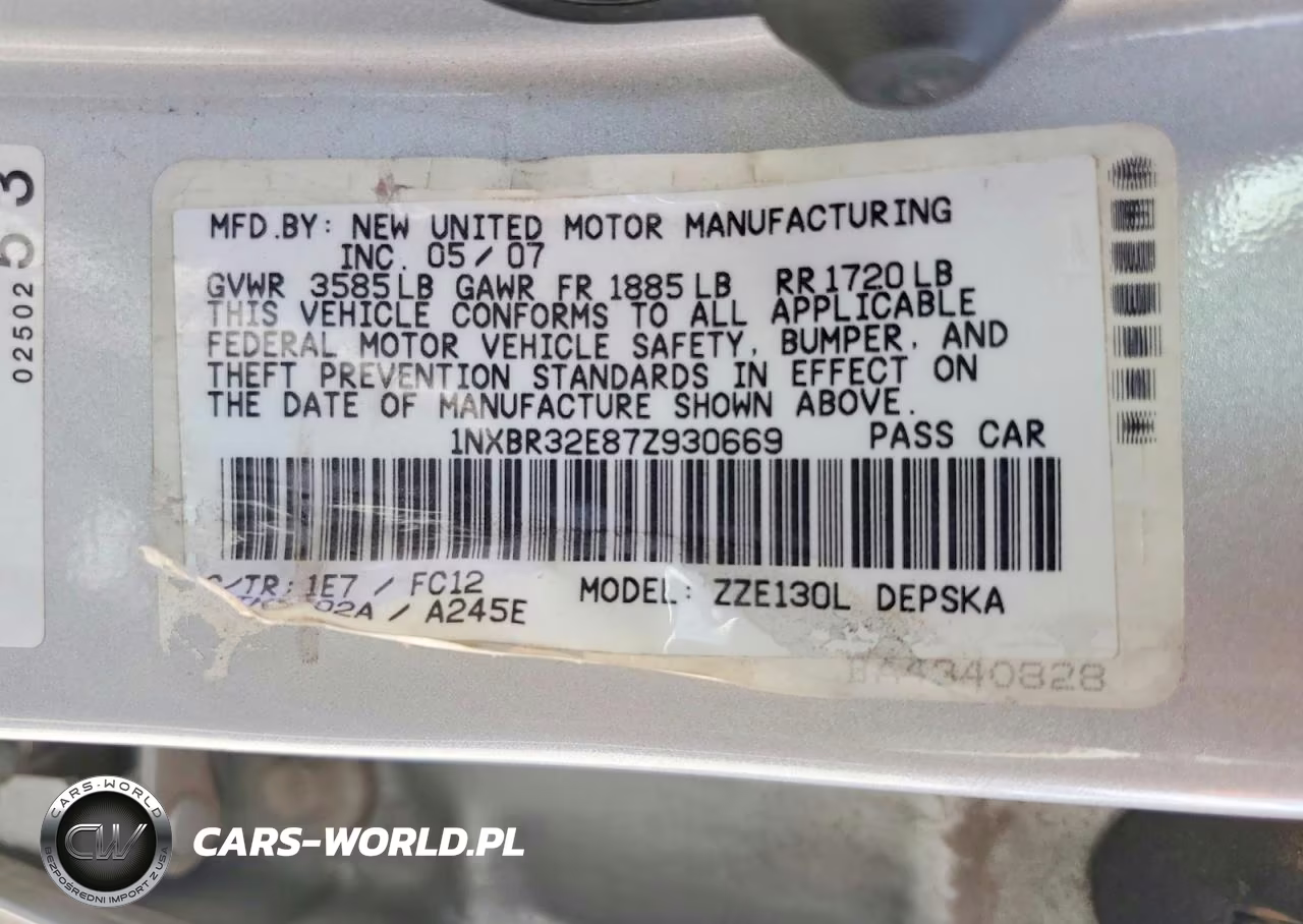 2007 Toyota Corolla S VIN:1NXBR32E87Z930669 - 12