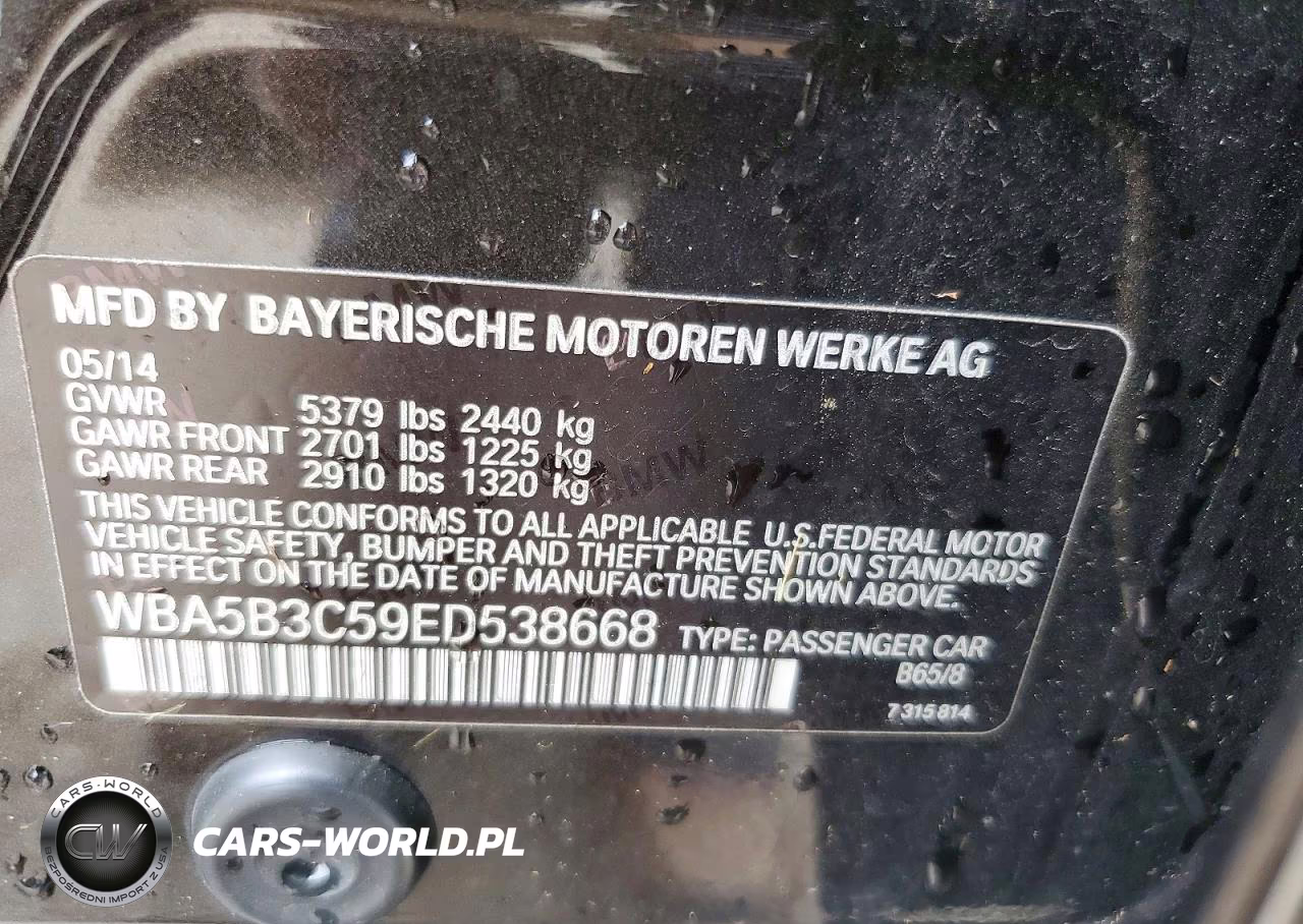 2014 BMW 535 Xi VIN:WBA5B3C59ED538668 - 12