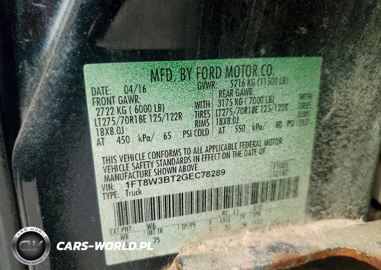 2016 Ford F350 Super Duty VIN:1FT8W3BT2GEC78289 - 13