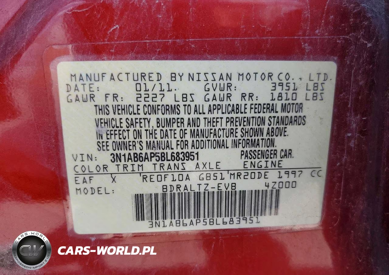 2011 Nissan Sentra 2.0 VIN:3N1AB6AP5BL683951 - 12