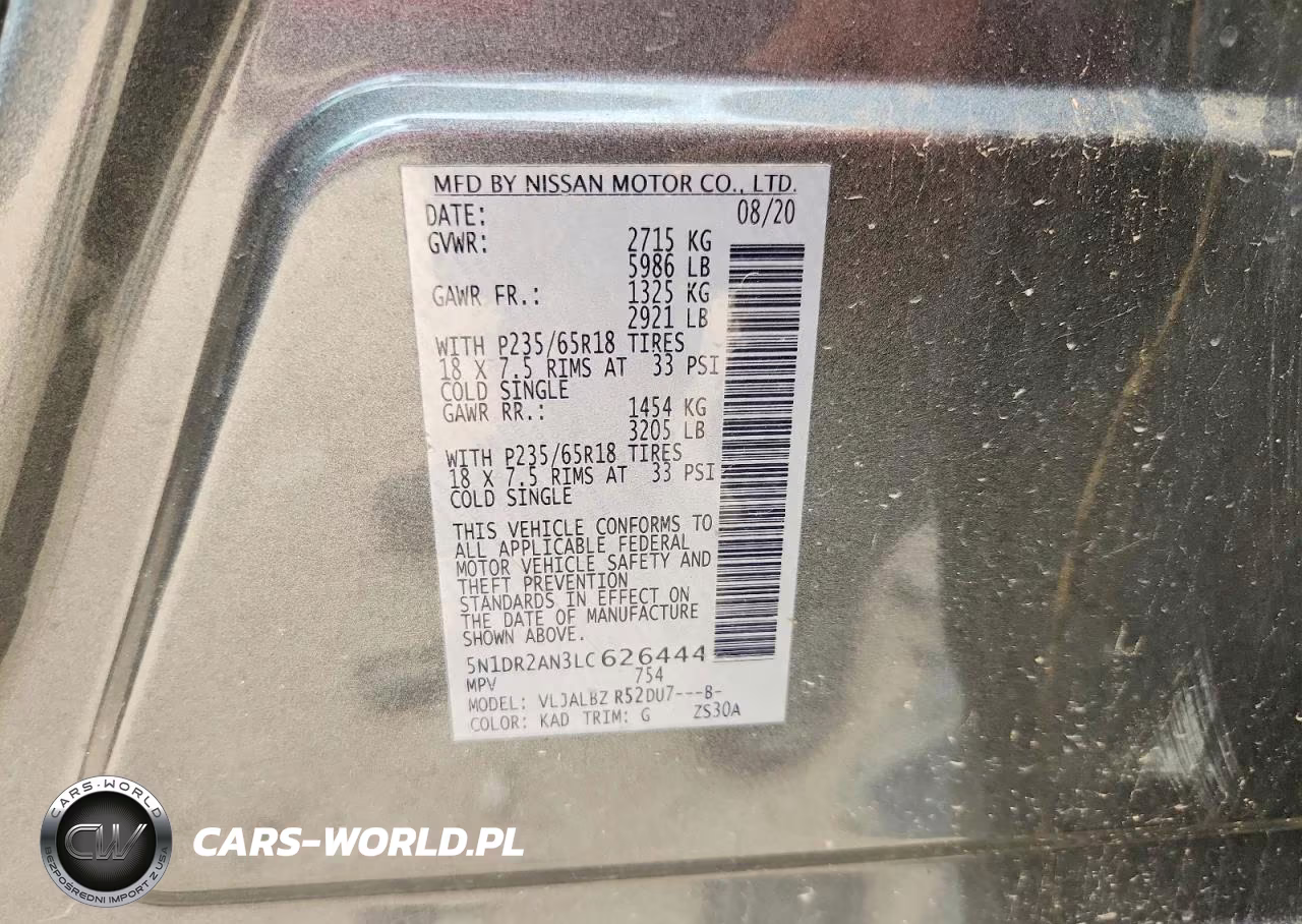 2020 Nissan Pathfinder S VIN:5N1DR2AN3LC626444 - 13