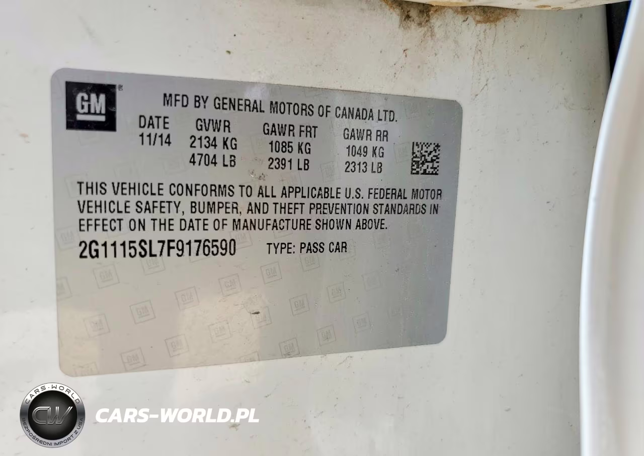 2015 Chevrolet Impala Lt VIN:2G1115SL7F9176590 - 12
