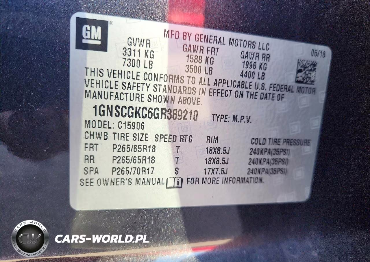 2016 Chevrolet Suburban C1500 Ls VIN:1GNSCGKC6GR389210 - 13