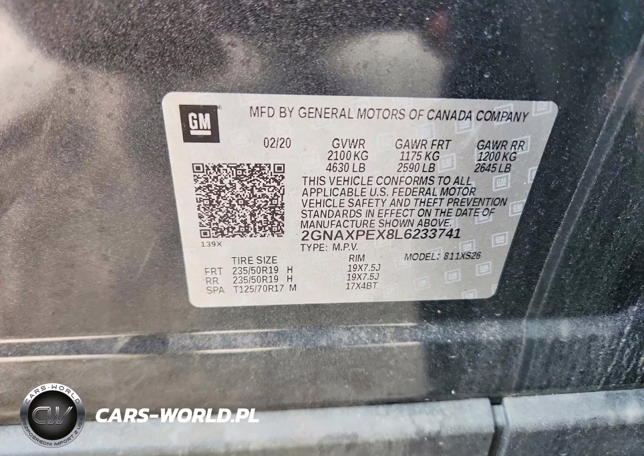 2020 Chevrolet Equinox Premier VIN:2GNAXPEX8L6233741 - 14