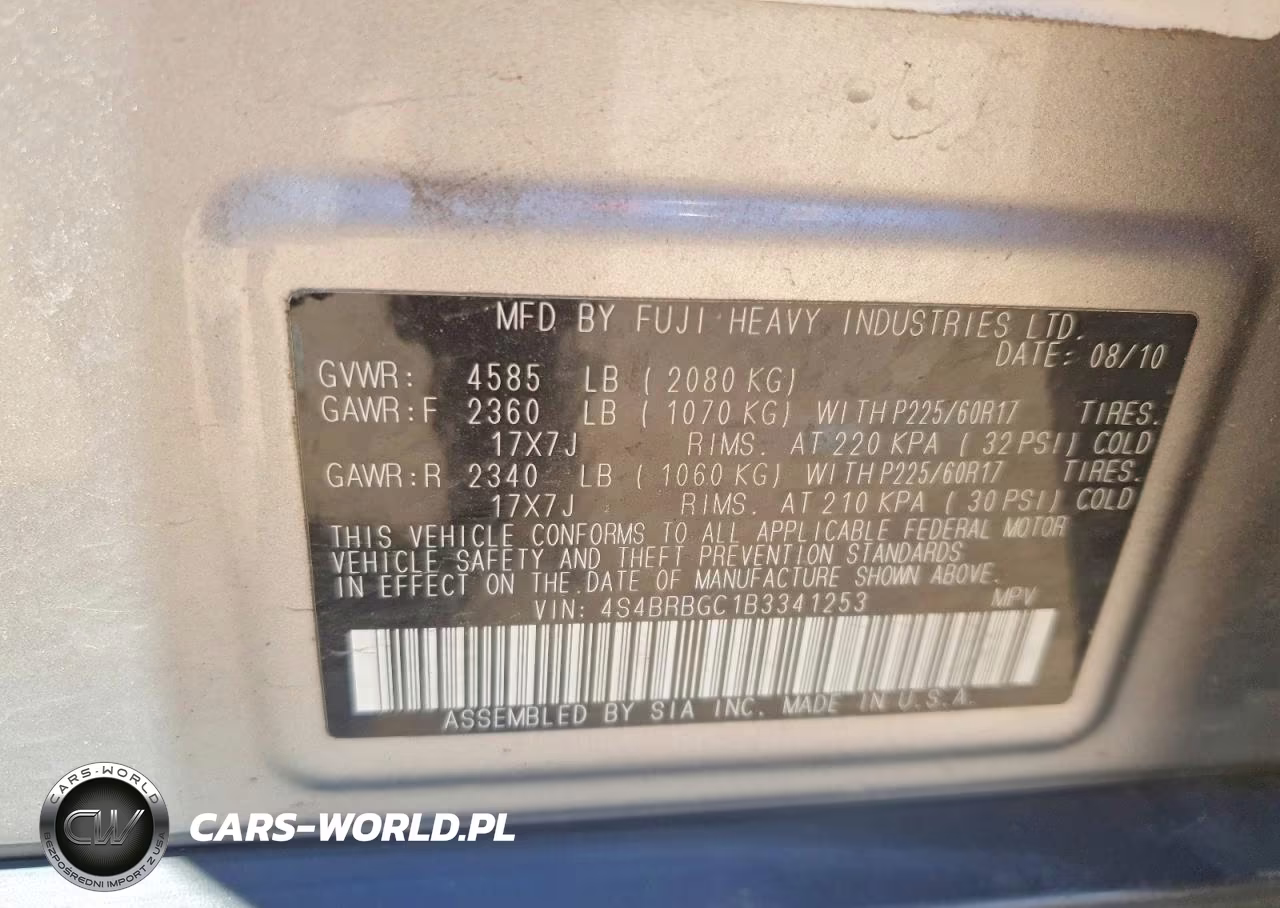 2011 Subaru Outback 2.5I Premium VIN:4S4BRBGC1B3341253 - 13