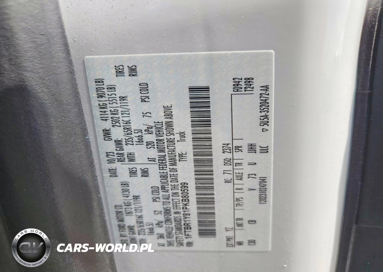 2023 Ford Transit T-250 VIN:1FTBR1Y81PKB80599 - 14