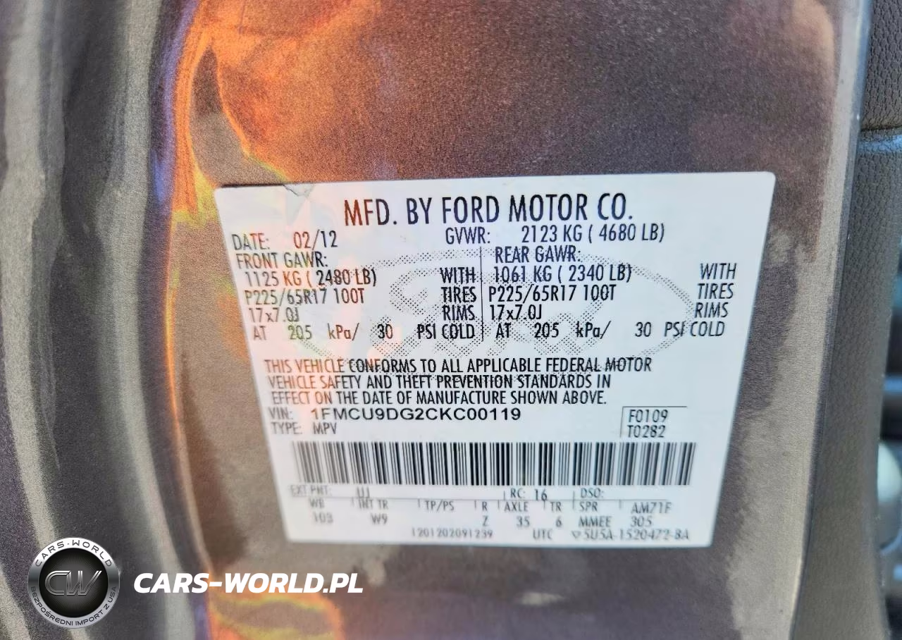 2012 Ford Escape Xlt VIN:1FMCU9DG2CKC00119 - 13