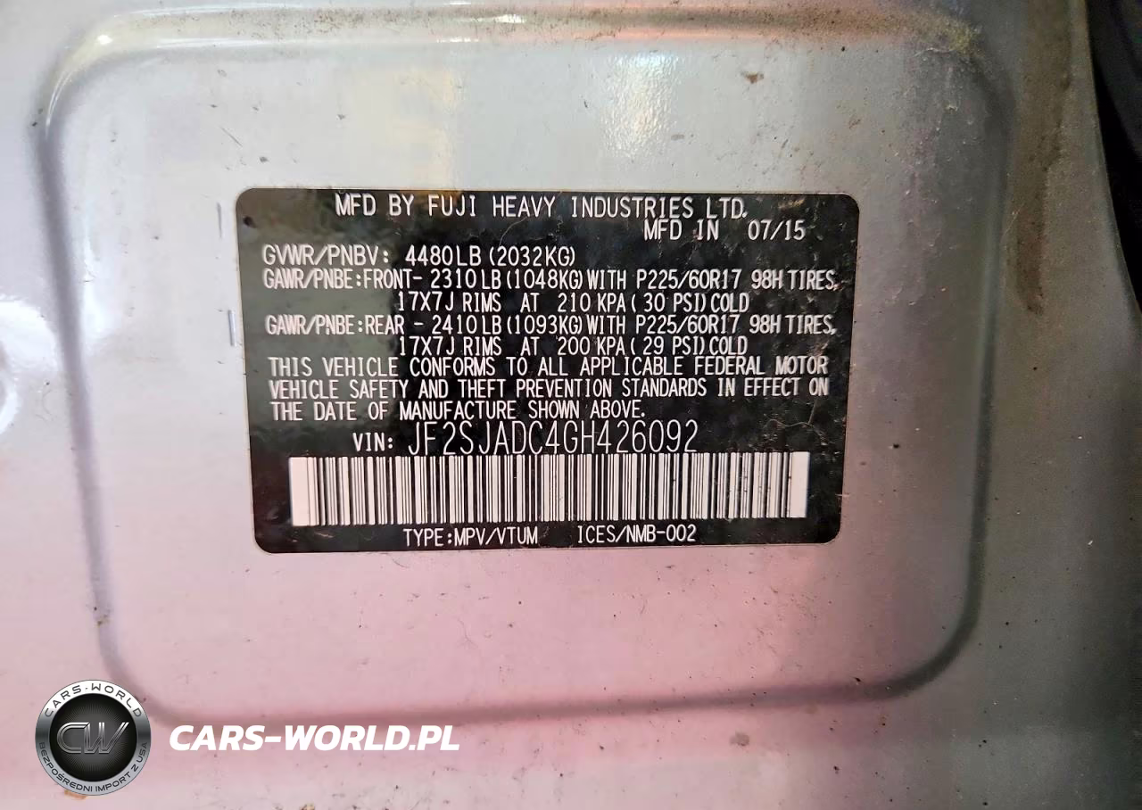 2016 Subaru Forester 2.5I Premium VIN:JF2SJADC4GH426092 - 13