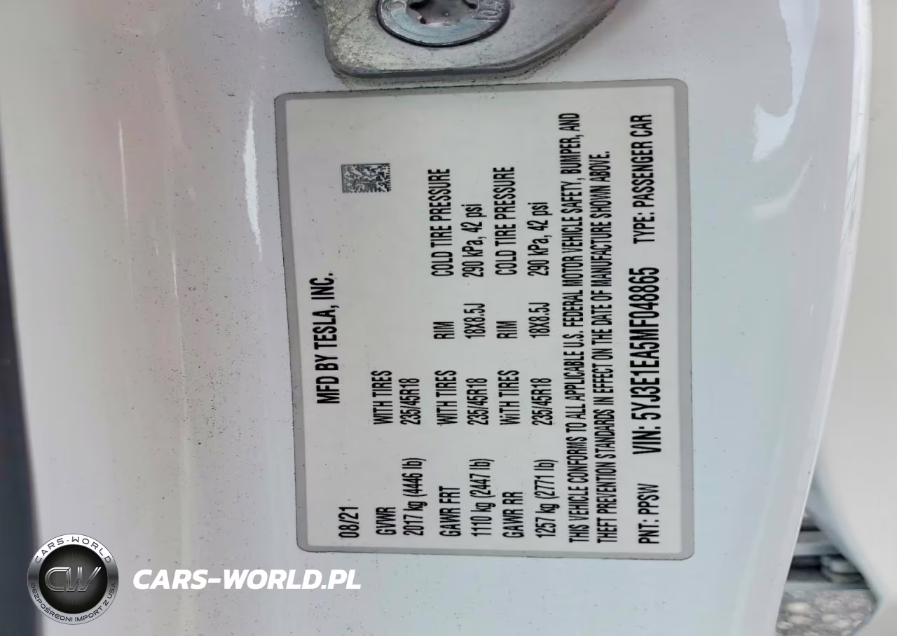 2021 Tesla Model 3 VIN:5YJ3E1EA5MF048865 - 12