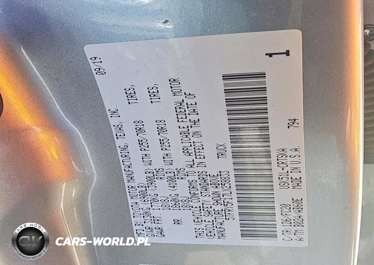 2020 Toyota Tundra Sr5 VIN:5TFRY5F17LX258833 - 12