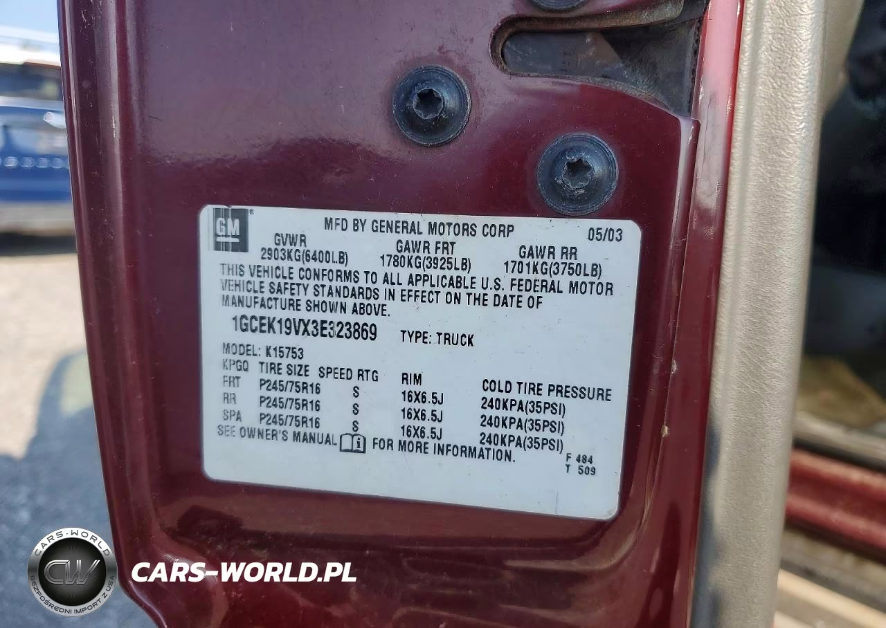 2003 Chevrolet Silverado K1500 VIN:1GCEK19VX3E323869 - 12