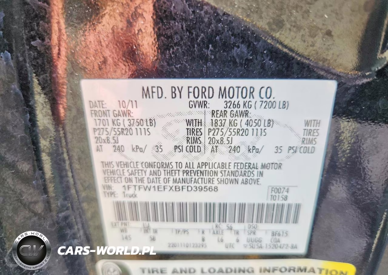 2011 Ford F150 Supercrew VIN:1FTFW1EFXBFD39568 - 13