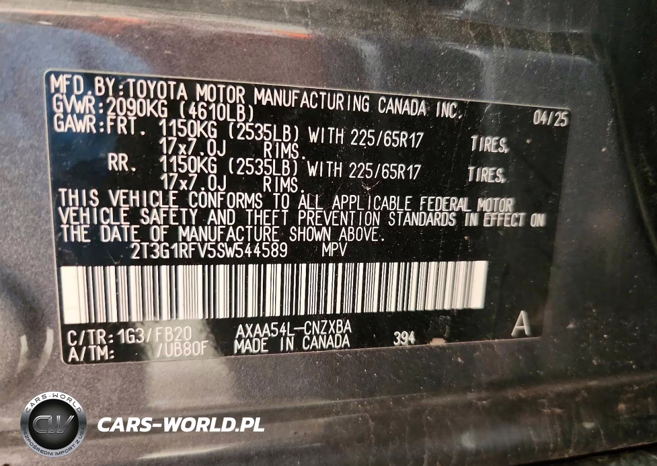 2025 Toyota Rav4 Le VIN:2T3G1RFV5SW544589 - 14