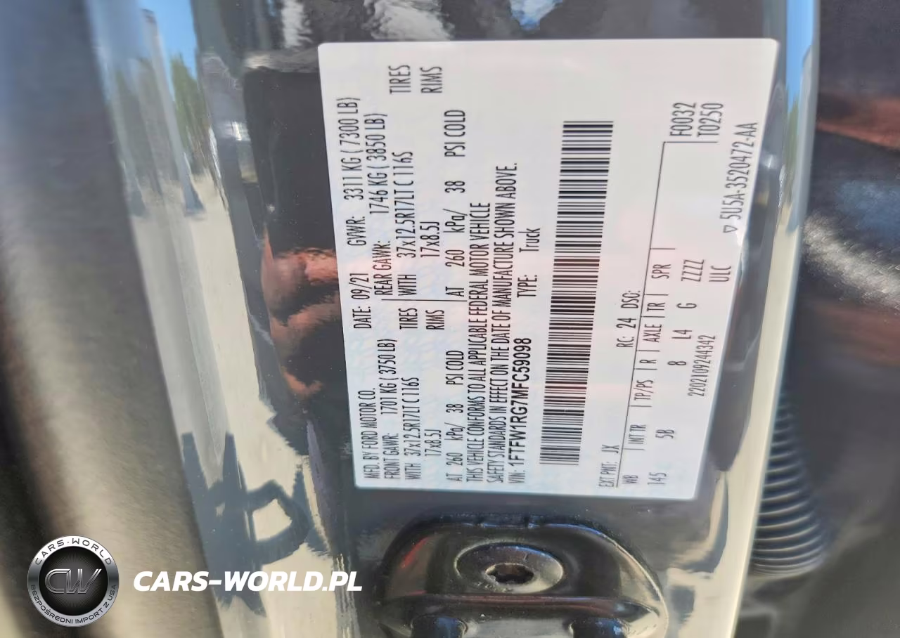2021 Ford F150 Raptor VIN:1FTFW1RG7MFC59098 - 13