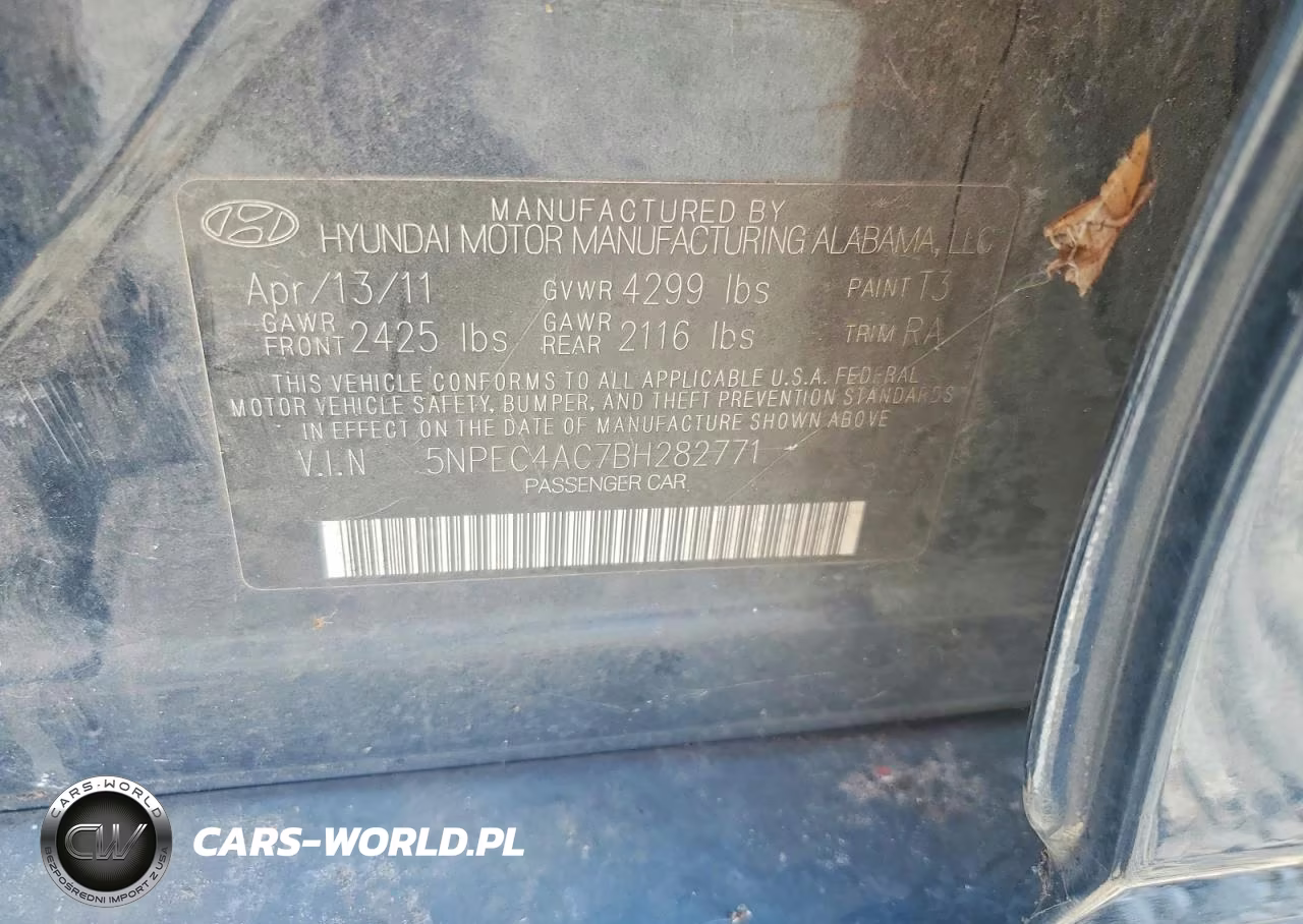 2011 Hyundai Sonata Se VIN:5NPEC4AC7BH282771 - 12