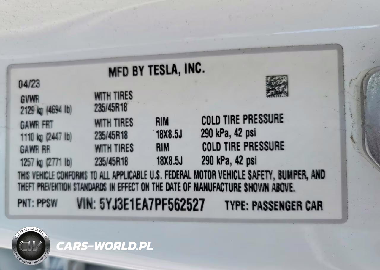 2023 Tesla Model 3 VIN:5YJ3E1EA7PF562527 - 12