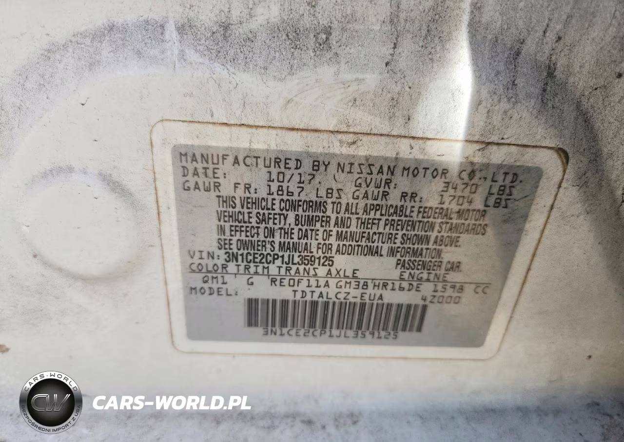 2018 Nissan Versa Note S VIN:3N1CE2CP1JL359125 - 12