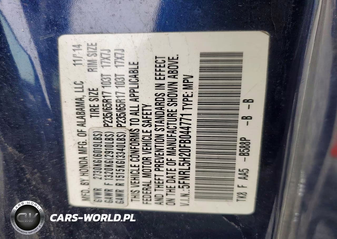 2015 Honda Odyssey Lx VIN:5FNRL5H20FB044771 - 13