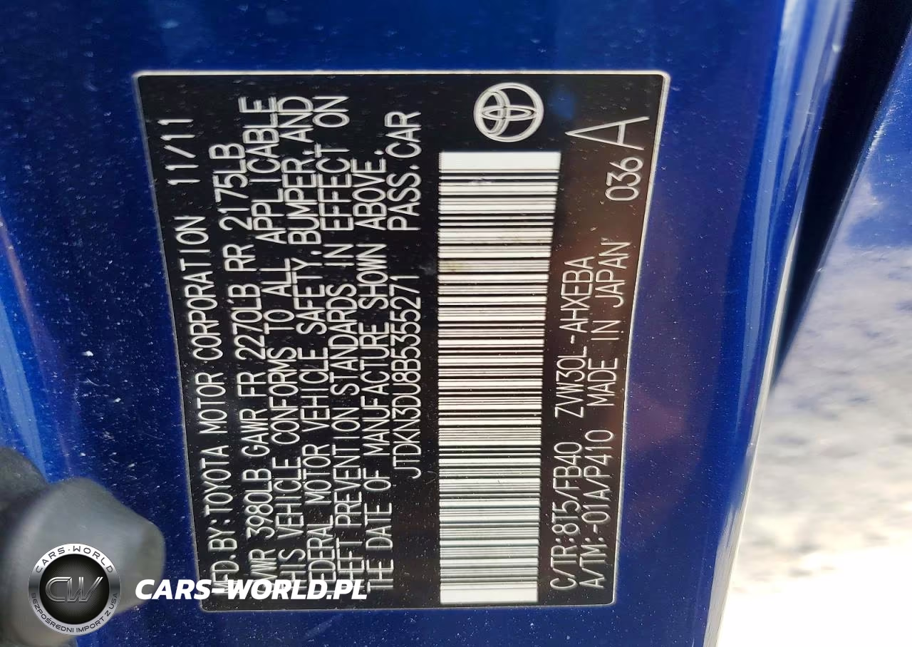 2011 Toyota Prius Two VIN:JTDKN3DU8B5355271 - 13